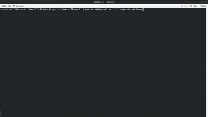 Headless offline mode running a one-shot prompt against a local GGUF model